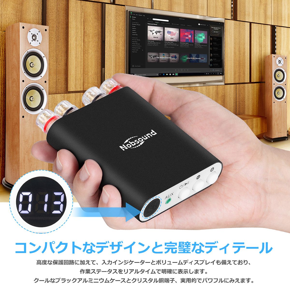 Nobsound TA-21 Mini Bluetooth 5.0 DSP デジタルアンプ TPA3221