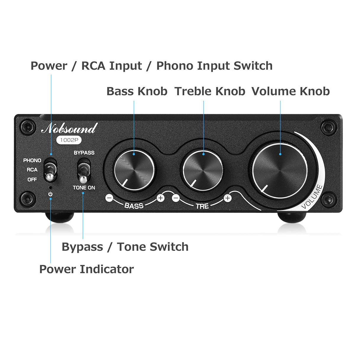 Nobsound 1002P Mini ステレオデジタル パワーアンプ ホーム ステレオ MM フォノ/ターンテーブル レコードプレーヤー  アンプ100W×2 :SUC-1002P:Nobsound - 通販 - Yahoo!ショッピング