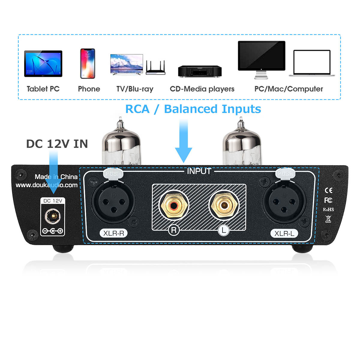 DOUK AUDIO 6N3 ヘッドセット用 HiFi 真空管 ヘッドホンアンプ バランス XLR デスクトップ オーディオアンプ : suc-h2  : Nobsound - 通販 - Yahoo!ショッピング