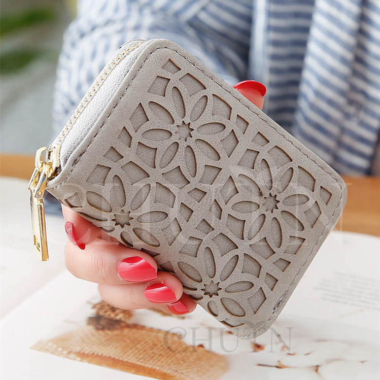 二つ折り財布 花柄 レディース PUレザー 韓国風 可愛い ミニ財布