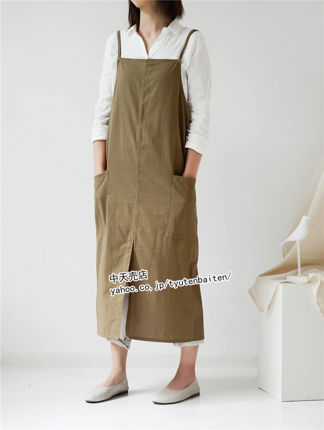 【まとめ買い】エプロン カフェ風 撥水加工 簡単着用 ロングタイプ ５枚セット エプロン おしゃれ ロング 保育士 レディース 黒 撥水加工 無地