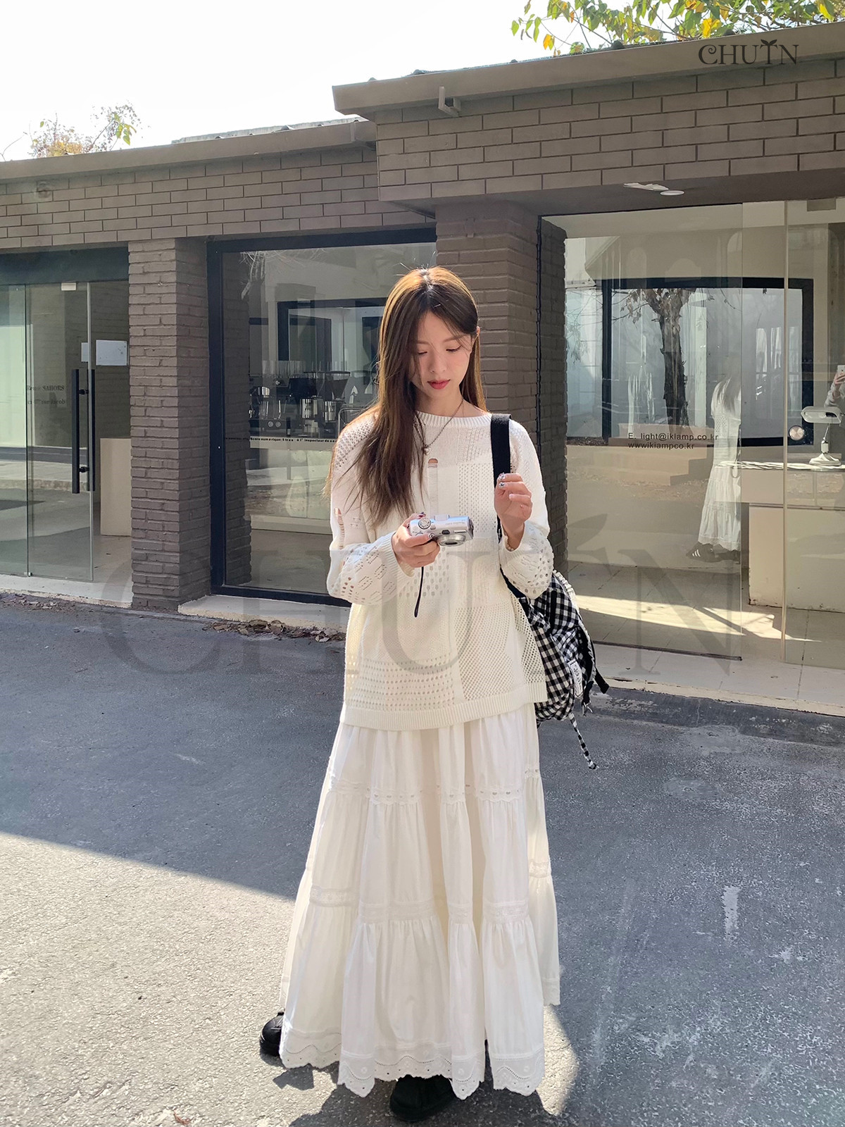 透かし編みニット 夏 ショートニットトップス長袖 ゆったりプル