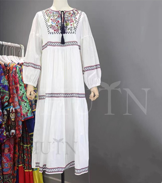 ロングワンピース 長袖 リゾートワンピ UVカット 薄手 夏服