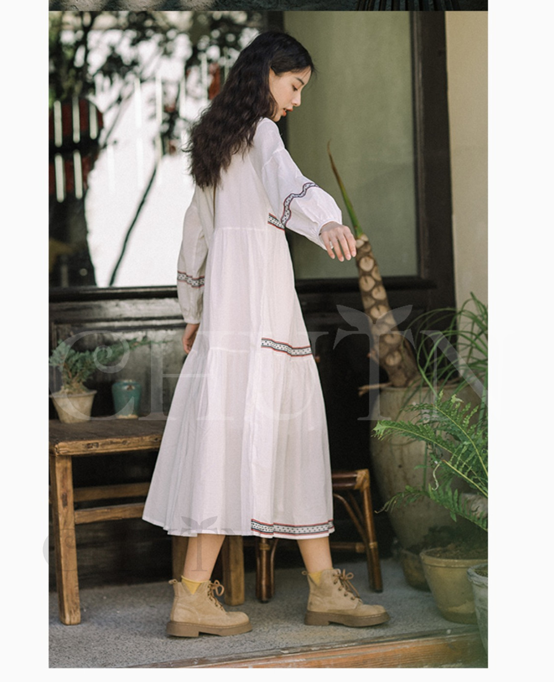 ロングワンピース 長袖 リゾートワンピ UVカット 薄手 夏服