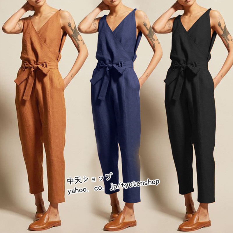 サロペット 20代 30代 40代 50代 コーデ オールインワン レディース ファッション 女性 カジュアル 秋 春 夏服 パンツ カシュクール hamsjy202107243_31.jpg