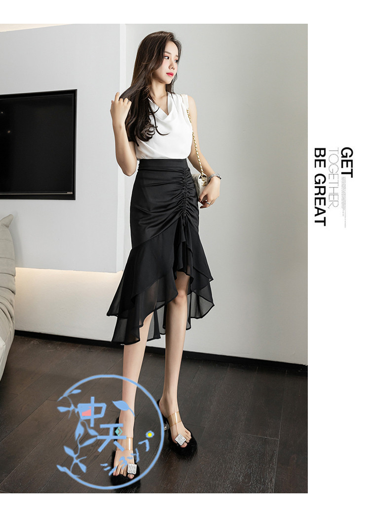 夏タイトスカート膝丈マーメイドスカートドッキング タイトスカート