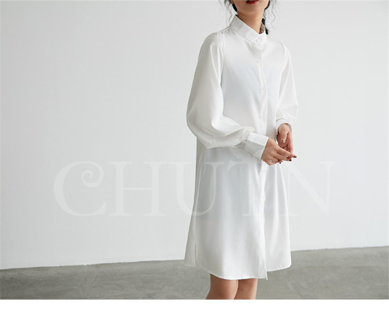 大人もかわいい リュクス フンワリ シャツワンピース ホワイト シャツワンピース ロングシャツ 白シャツ チュニック レディース