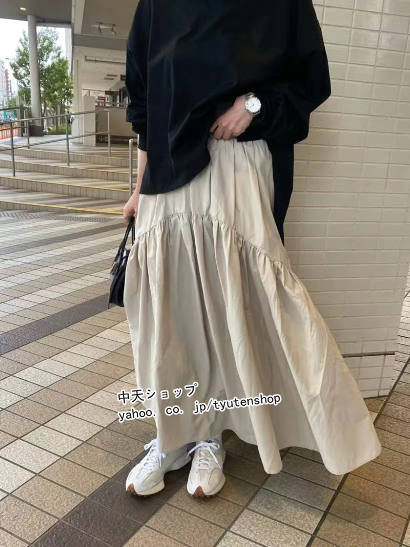 【SALE】 スカート レディース Aライン 無地 マキシ丈 ロングスカート 服&ファッション小物