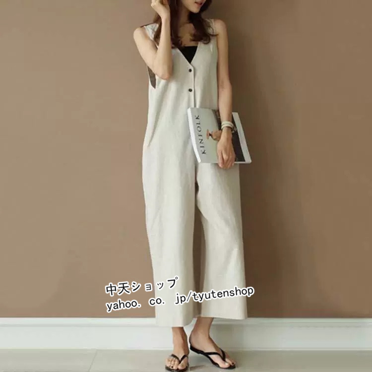 565 美品 ローヘン バックVオールインワン ノースリーブ グリーン S trim_ofalv_item7fef2a5aa8a911e