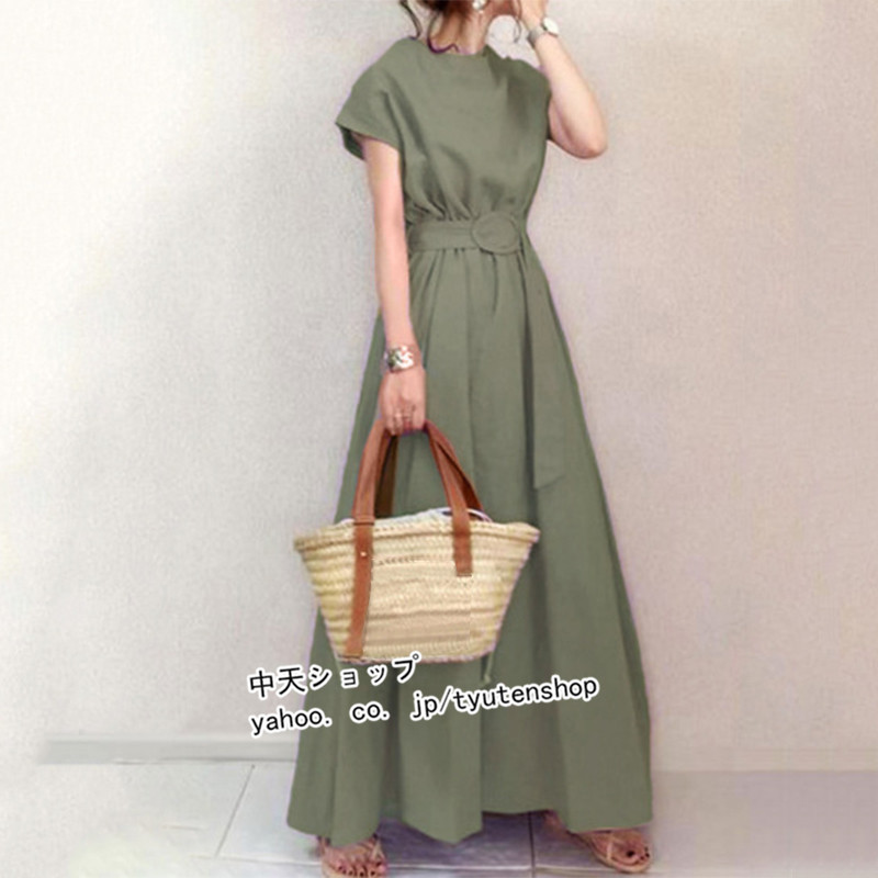 夏ワンピース40代 レディース 夏 ロングワンピース Aラインワンピース