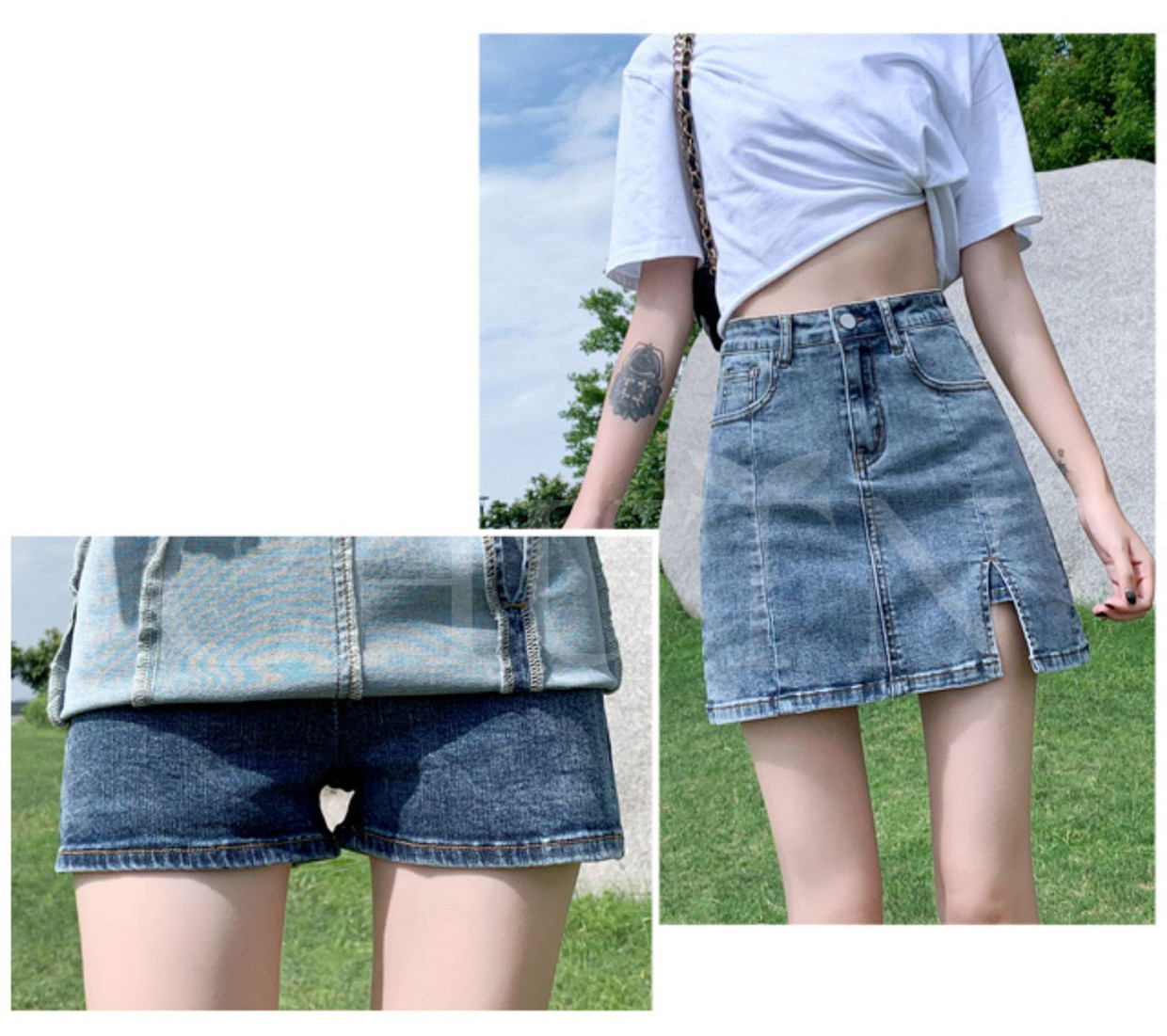 スリット デニム ミニ スカパン スカート ボトムス パンツ デニムパンツ ショートパンツ ミニスカート デニムスカート ミニ丈 ショート ショート丈 膝上 タイト ポケット ブルーデニム カラーデニム かわいい 大人可愛い きれいめ シンプル カジュアル おしゃれ お洒落 スカート デニム スリットデニムスカートパンツ レディース スカパン