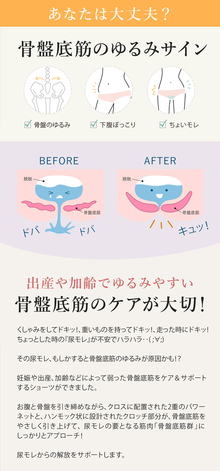 吸水5cc対応 骨盤底筋ショートガードル