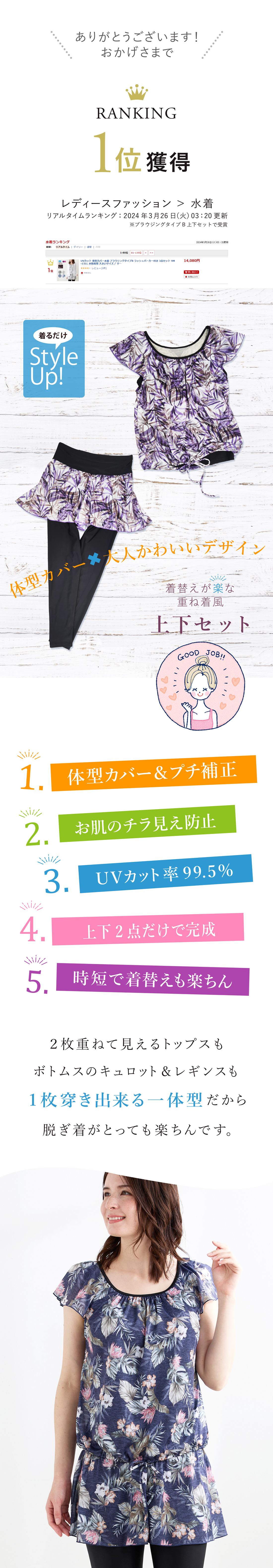 ブラウジングB総柄パーカーセット