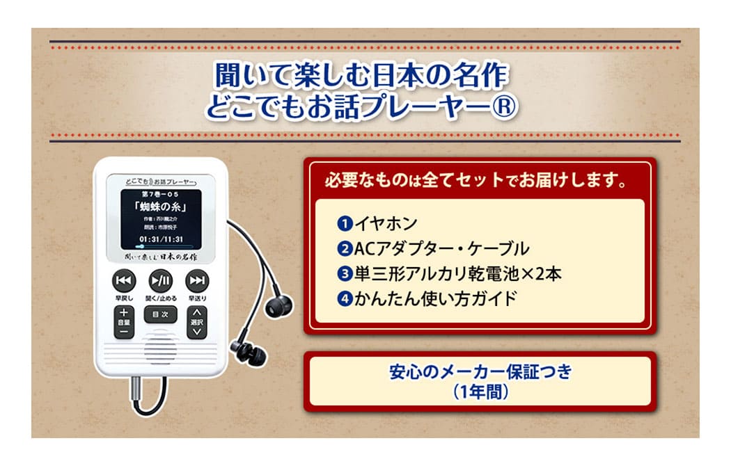 聞いて楽しむ日本の名作 どこでもお話プレーヤー(R) CM・新聞で話題