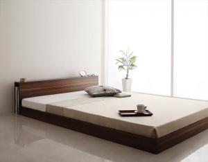 スリムヘッドボードフロアベッド マルチラススーパースプリングマットレス付き ダブル スリムヘッドボードフロアベッド マルチラススーパースプリング