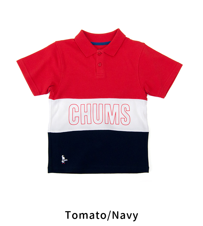 CHUMS チャムス キッズ キッズパネルボーダーポロシャツ(CH22-1023)(2024SS)