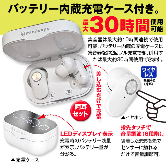 ワイヤレスイヤホン型 集音器 みみサポ スマート mimisapo-s TM-01MSS