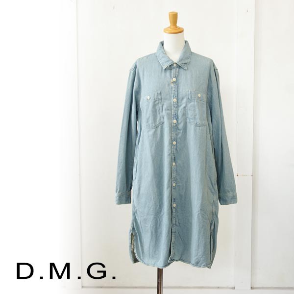 DOMINGO デニム生地 長袖ワークシャツワンピース 17-310E DMG