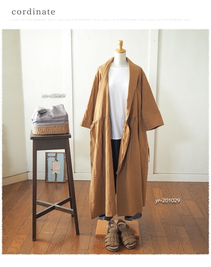 ICHI リネンカシュクール ゆったり羽織れるカシュクール