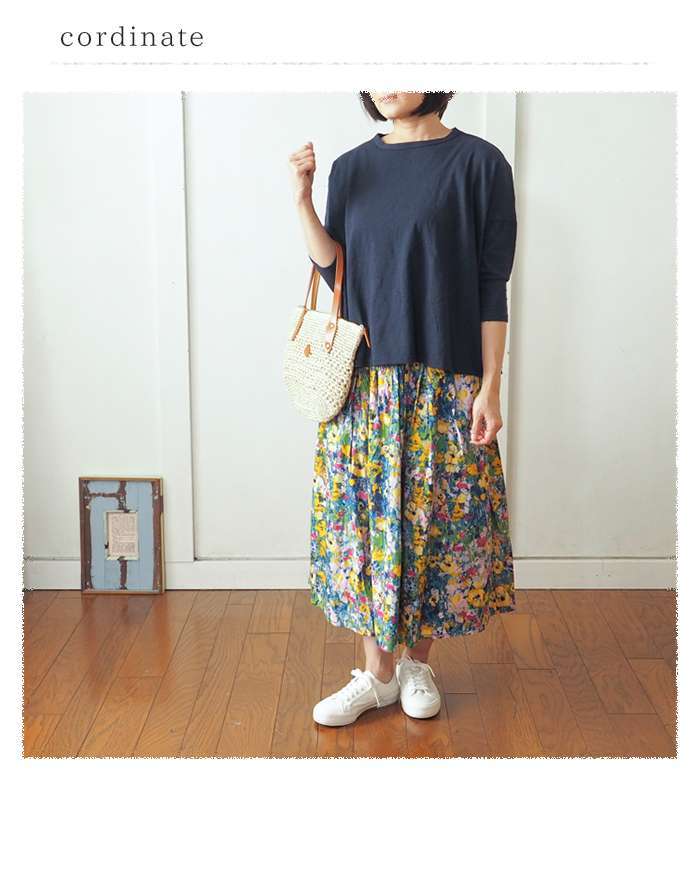 ICHI（イチ） 花柄プリントロングスカート 豪華なフラワープリントの