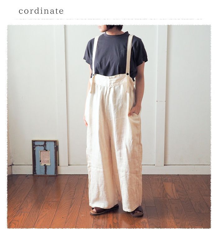ICHI イチ ソフトデニムサロペットパンツ やわらかデニム生地の