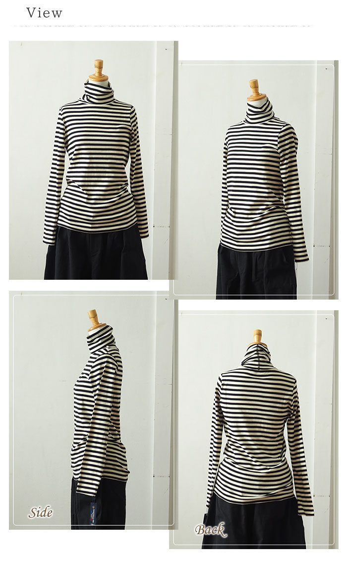 シャントクレール タートルネック天竺コットンカットソー ハイネック 長袖 レディース インナーに 重ね着 シンプル CHANTECLAIR シャントクレール シャントクレール タートルネック天竺コットンカットソー