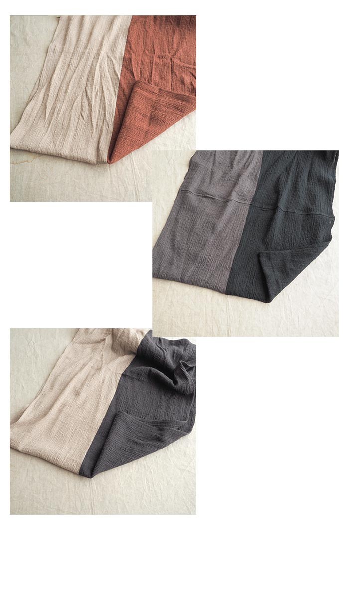 スラブスヌード 綿麻スラブガーゼのスヌード 2色使い バイカラー 首