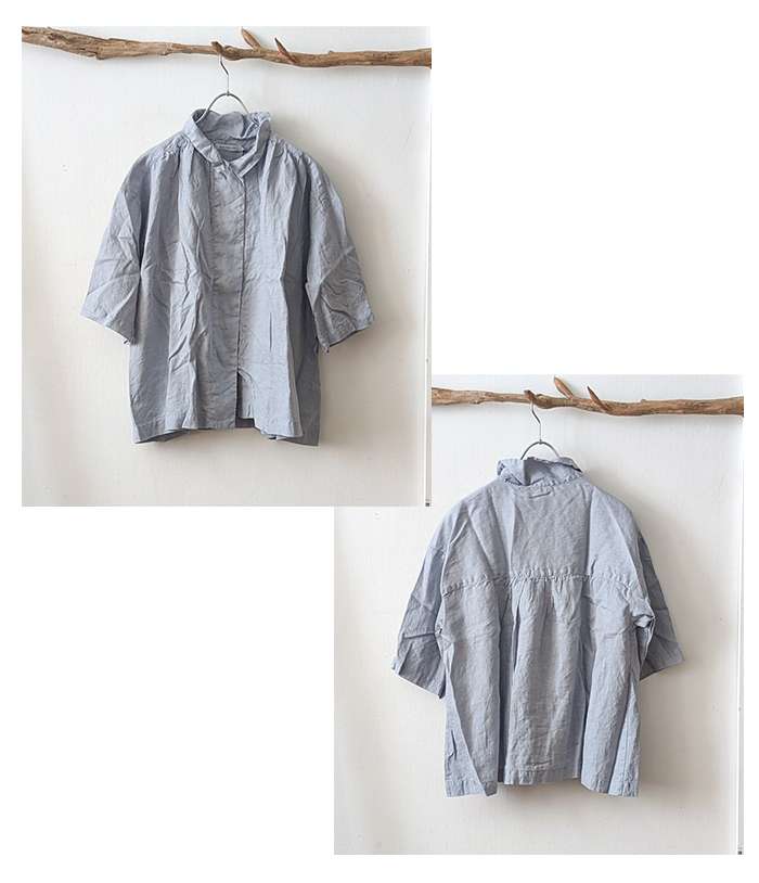 新品　完売品　SUN VALLEY ふたごボタンリネンシャツブラウス SUN VALLEY SUNVALLEY サンバレー ふたごボタンリネンシャツ