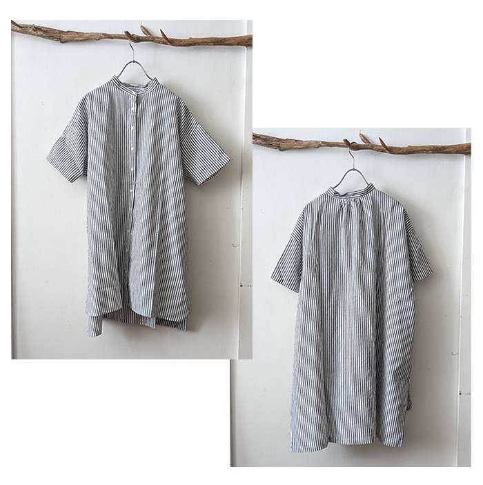 SUNVALLEY サンバレー すっきり見えるストライプ柄シャツ