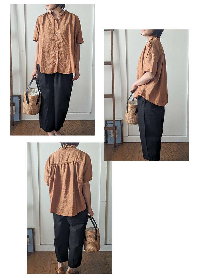 SUN VALLEY サンバレ ー リネン平織り5分袖シャツ SK5065250 レディース ブラウス 涼しい ナチュラル ファッション  服 30代 40代 50代ファッション カジュアル SUN VALLEY SUNVALLEY サンバレー リネン100％シャツブラウス