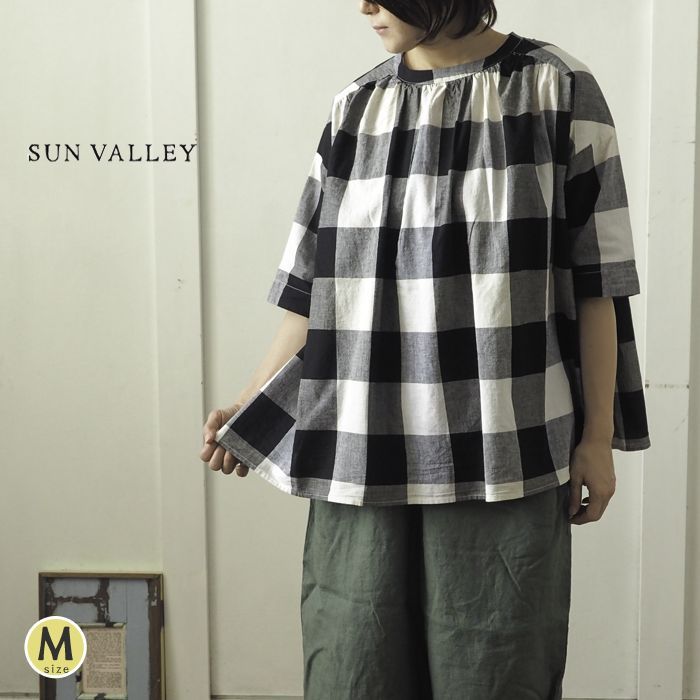 SUN VALLEY SUNVALLEY サンバレー ブロックチェック柄後ろボタン