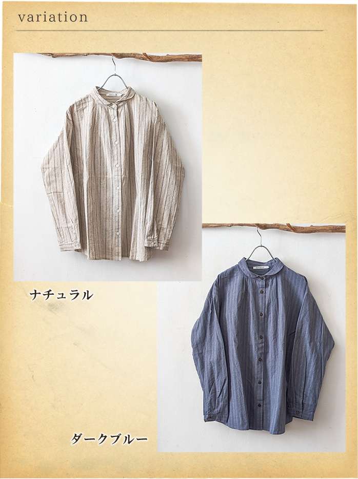 SUN VALLEY SUNVALLEY サンバレー コットンリネンストライプ柄