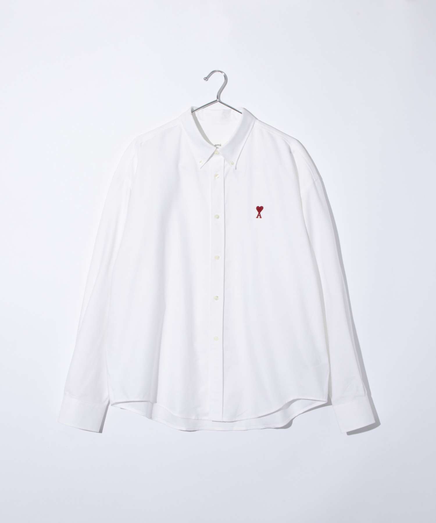 【AMI】 スモール ハート ロゴ ボクシーフィット 半袖 男女兼用 アミ パリス AMI PARIS BFUSH130.CO0031 シャツ BOXY FIT SHIRT