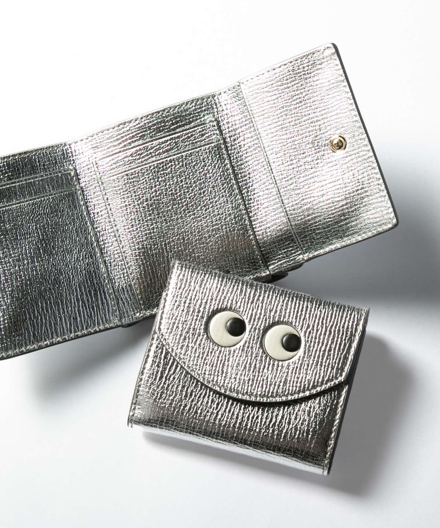 未使用 ANYA HINDMARCH アイズ シルバー ミニ ウォレット 財布 ANYA HINDMARCH - 新品 未使用 財布 アニヤハインドマーチ アイズ ミニ