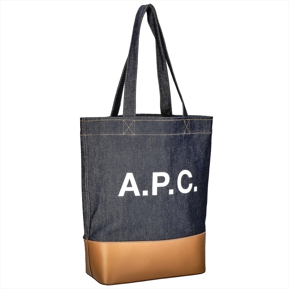 アーペーセー A.P.C トートバッグ CODDP M61444 メンズ レディース バック 手提げバッグ 肩掛け デニム カジュアル シンプル  コットン ロゴ スムースレザー