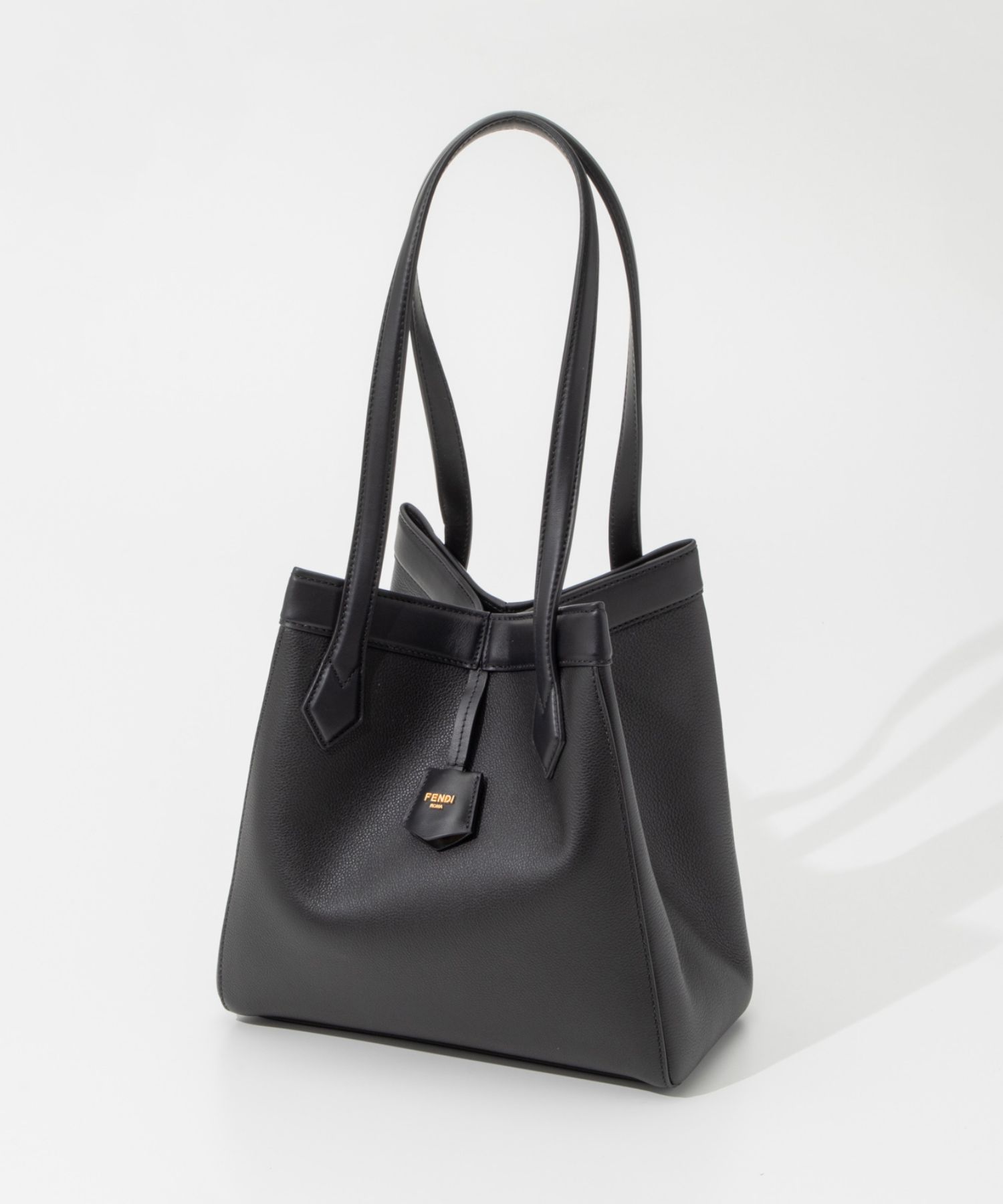 フェンディ FENDI 8BH414 APZA ハンドバッグ レディース バッグ ミニバッグ レザー カジュアル 肩掛け ORIGAMI MD  VIT.CHER BLACK+SOFT