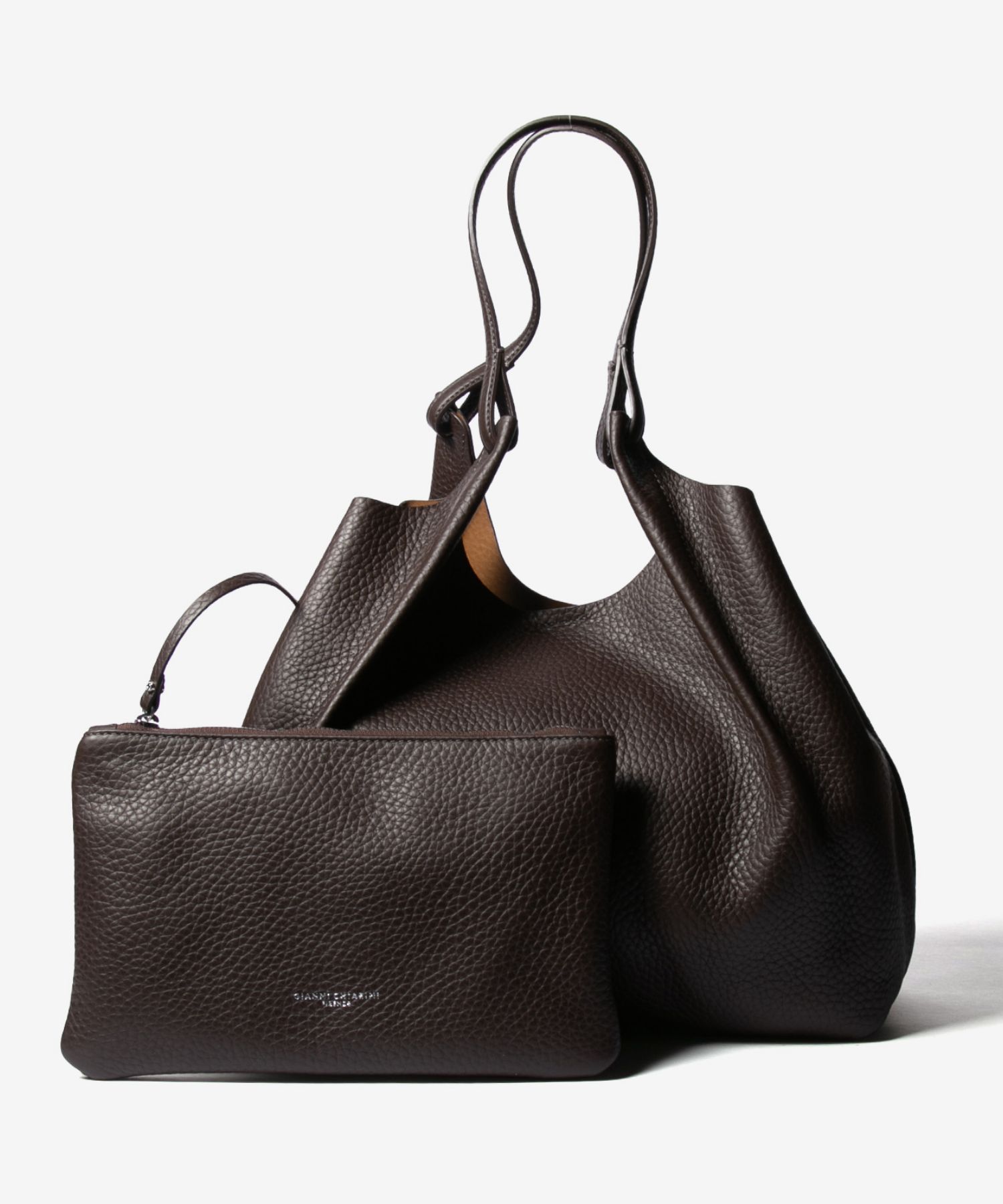 【極美品】GIANNI CHIARINI ビジネスバッグ ベージュ/ブラック　M GIANNI CHIARINI（ジャンニ キアリーニ） GIANNI CHIARINI DUA M BS