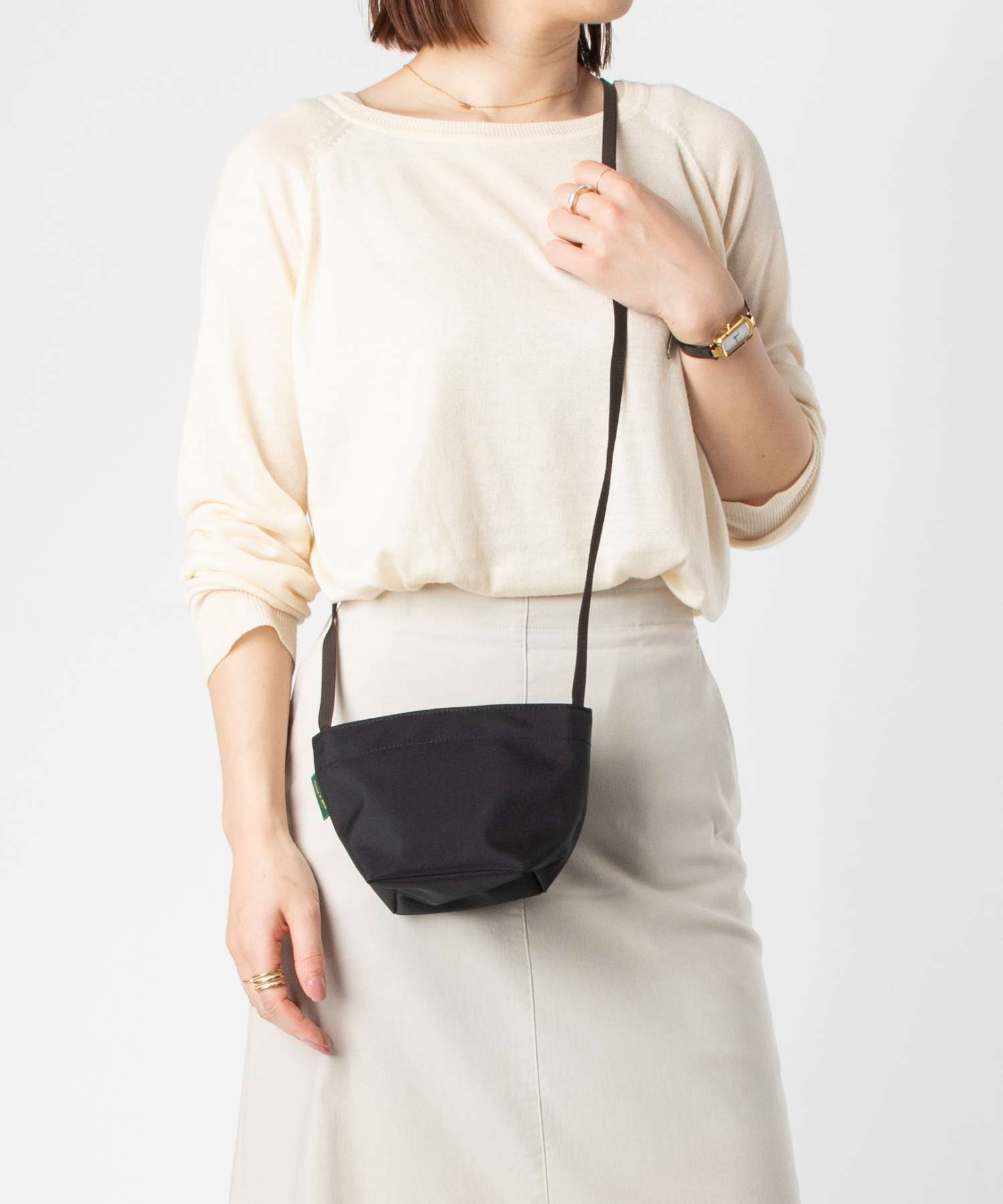 【小難あり】エルベシャプリエ 1927N ナイロン舟型ショルダーバッグXS エルベシャプリエ Herve Chapelier 1927N (ナイロン舟型