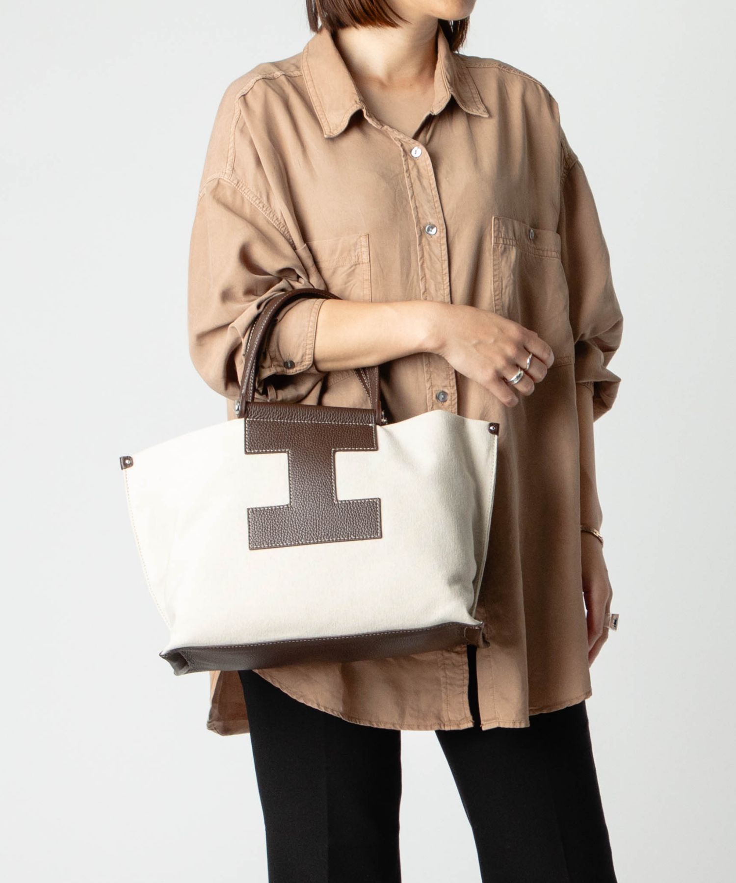 イアクッチ IACUCCI SORBETTO M ソルベット 4890 CANVAS/CERVO ショルダーバッグ トートバッグ ハンドバッグ レディース バッグ 爆買の画像