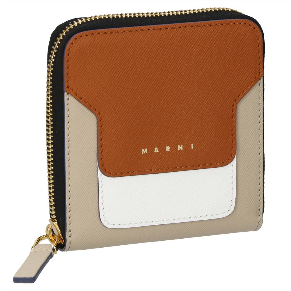 マルニ MARNI 二つ折り財布 PFMOQ09U11 LV520 レディース 財布 ジップアラウンド レザー ウォレット コンパクト プレゼント  ギフト ブランド おしゃれ シンプル