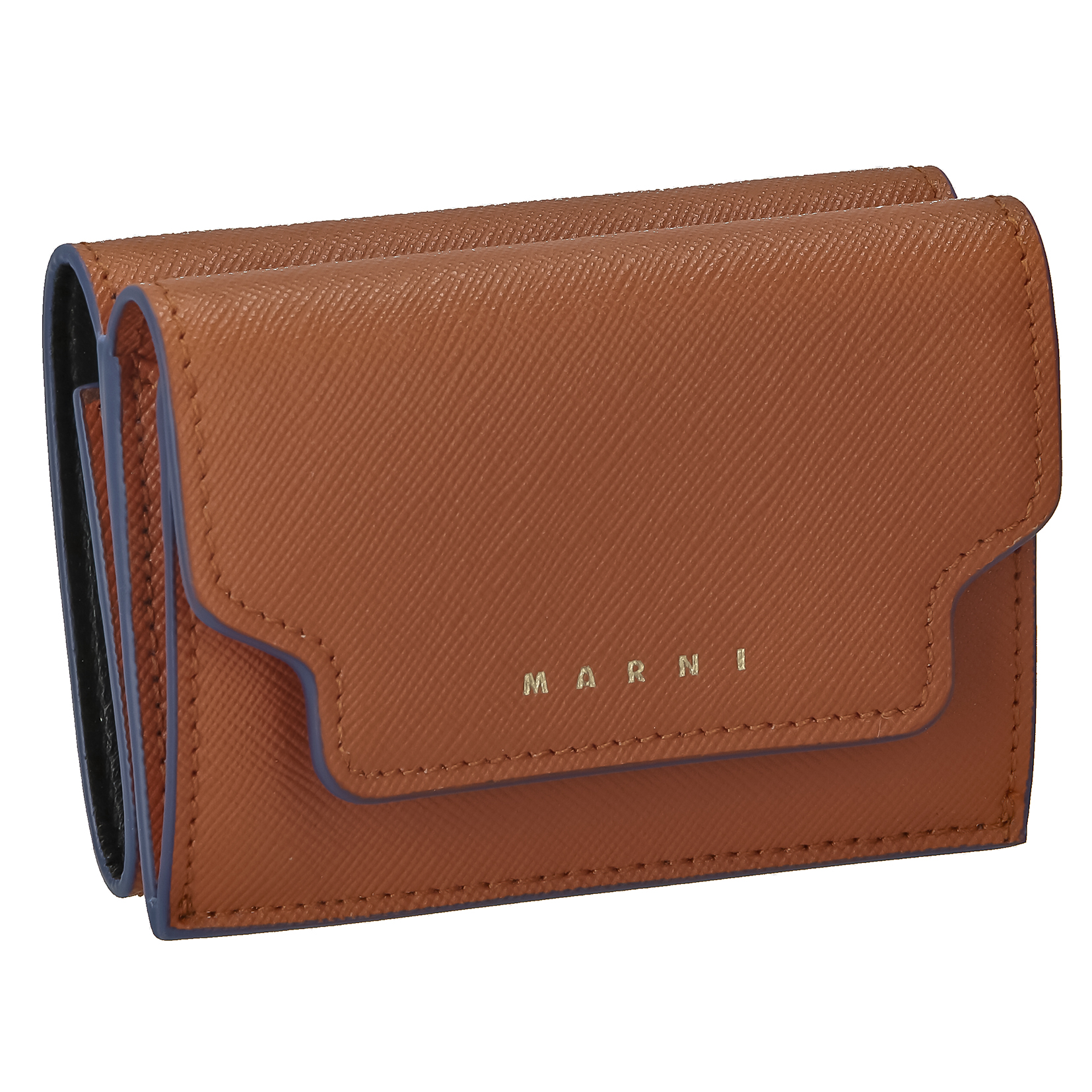 MARNI◇サフィアーノカーフスキン/トリフォードウォレット3つ折り財布