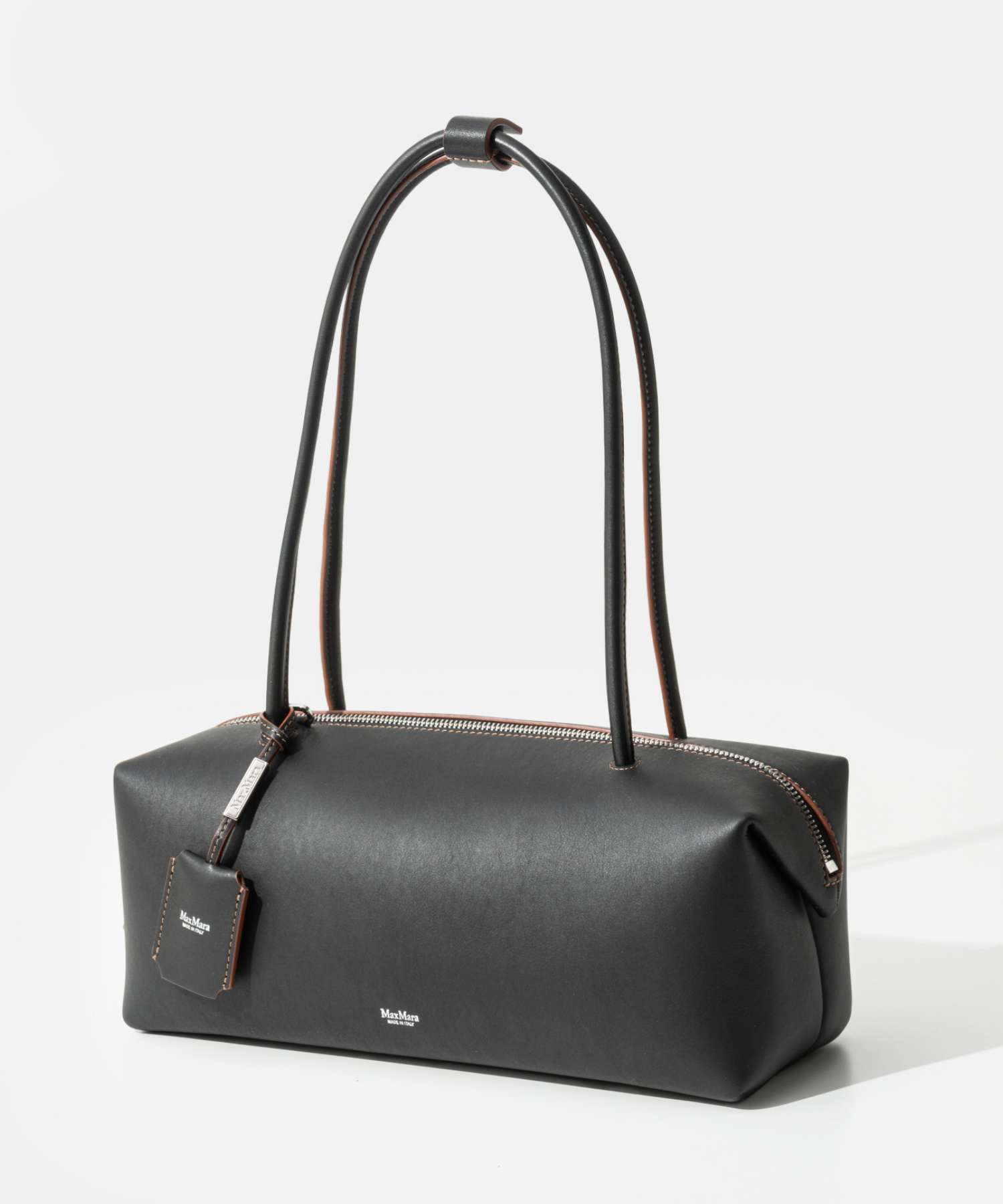 マックスマーラ Max Mara Natural leather bowler bag ホールドオールストリング ダブル ハンドル バッグ HOLDALLSTRING ハンドバッグ レディース バッ  爆買 | Max Mara | 01