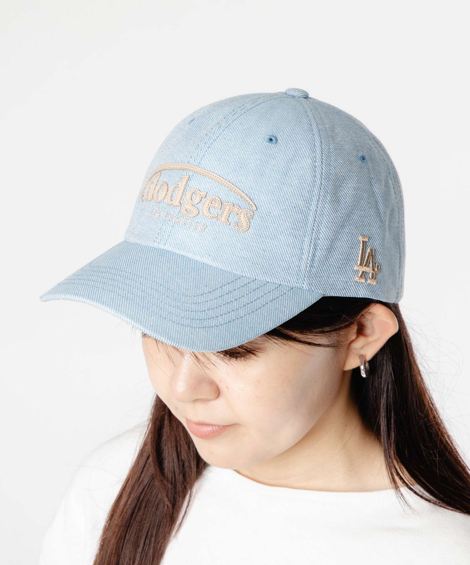 エムエルビーコリア MLB Korea Vintage Denim Curve Logo Unstructured Ballcap ヴィンテージデニム カーブロゴ アンストラクチャード 3ACPV196N | MLB | 01