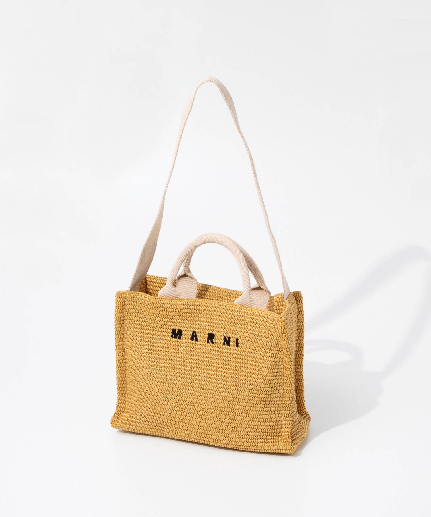 【新品未使用】最安値！MARNIマルニラフィア スモールかごバッグ MARNI マルニ SMALL RAFFIA-EFFECT TOTE BAG ラフィアエフェクト