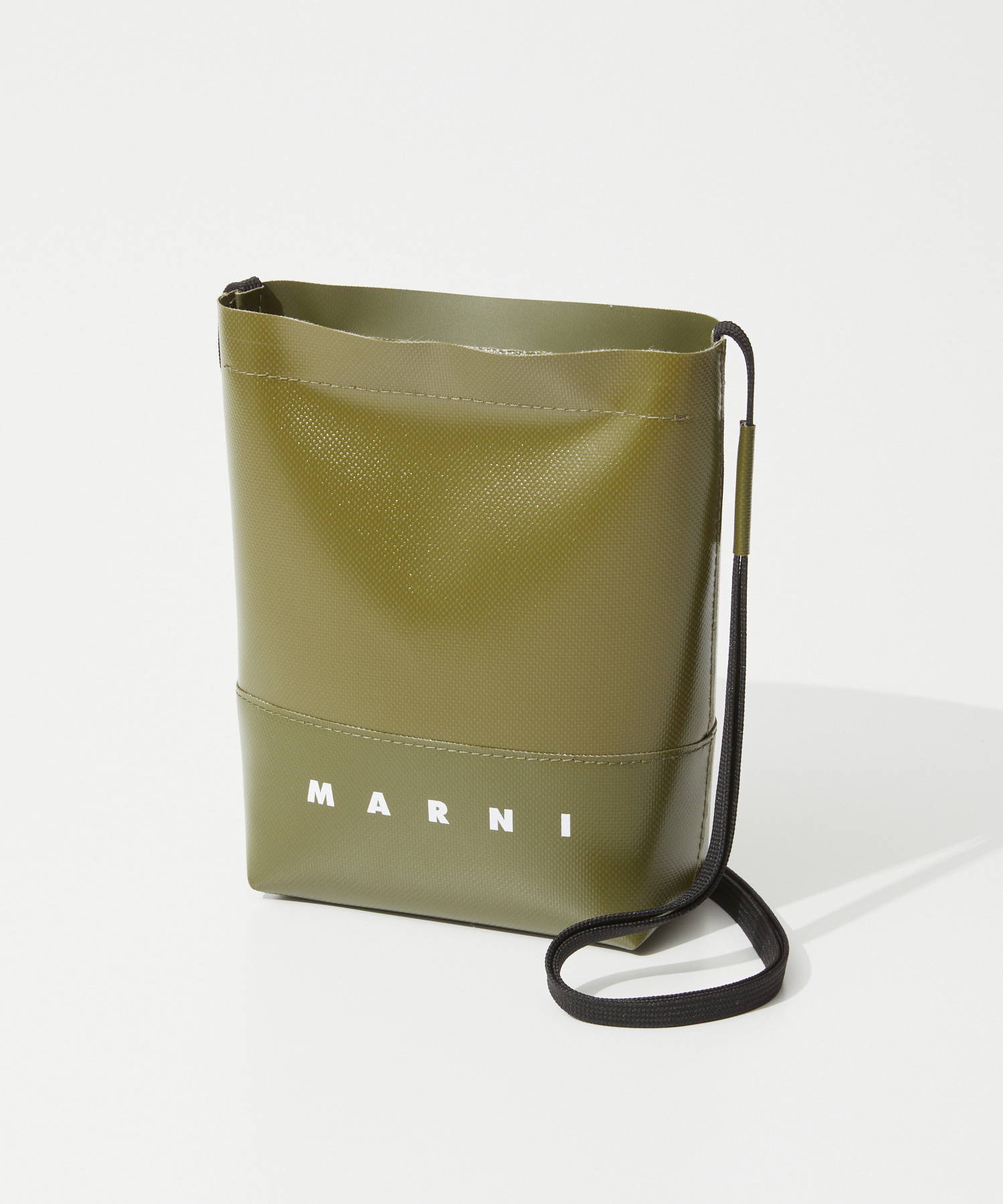 マルニ MARNI SBMQ0068A0 P5769 ショルダーバッグ メンズ バッグ ミニショルダー サコッシュ ポシェット 肩掛け ブラック リーフグリーン｜u-stream｜03