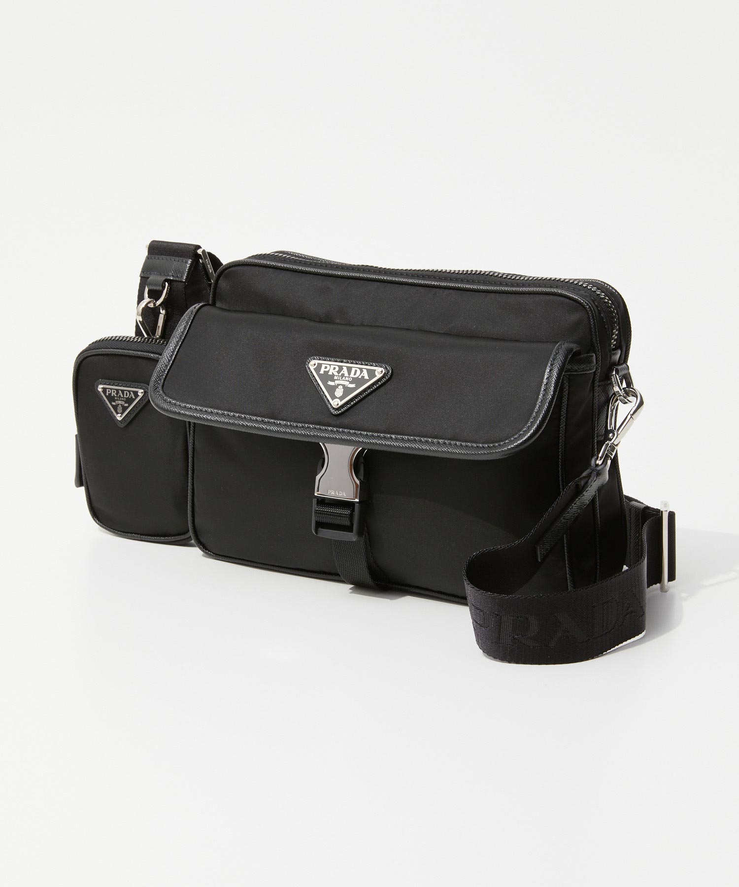 プラダ PRADA 2VH133 2DMH ショルダーバッグ TESSUTO+SAFFI  SHORDER BAG レディース バッグ リナイロン フラップバッグ 爆買 | PRADA | 01