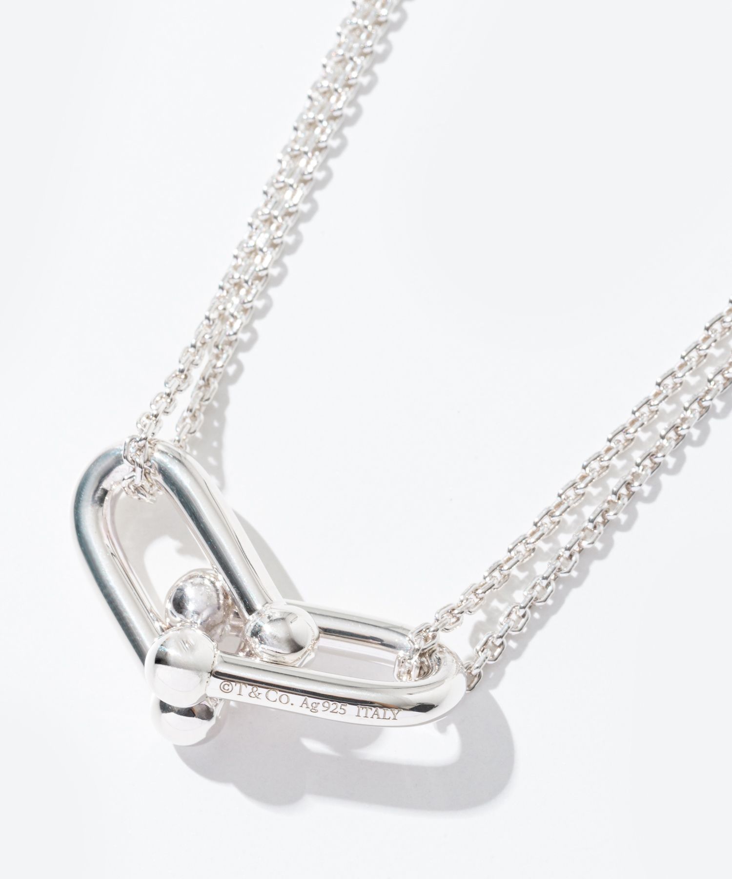 ティファニー Tiffany & Co 63104345 ネックレス レディース アクセサリー HardWear double link  pendant in sterling silver シルバー 約40.6cm