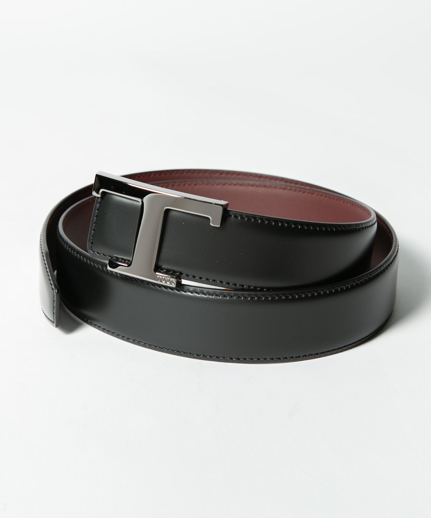 【極美品】TOD'S ブラック タイムレスベルト 中古・古着通販】TOD'S (トッズ) T タイムレス レザー リバーシブル