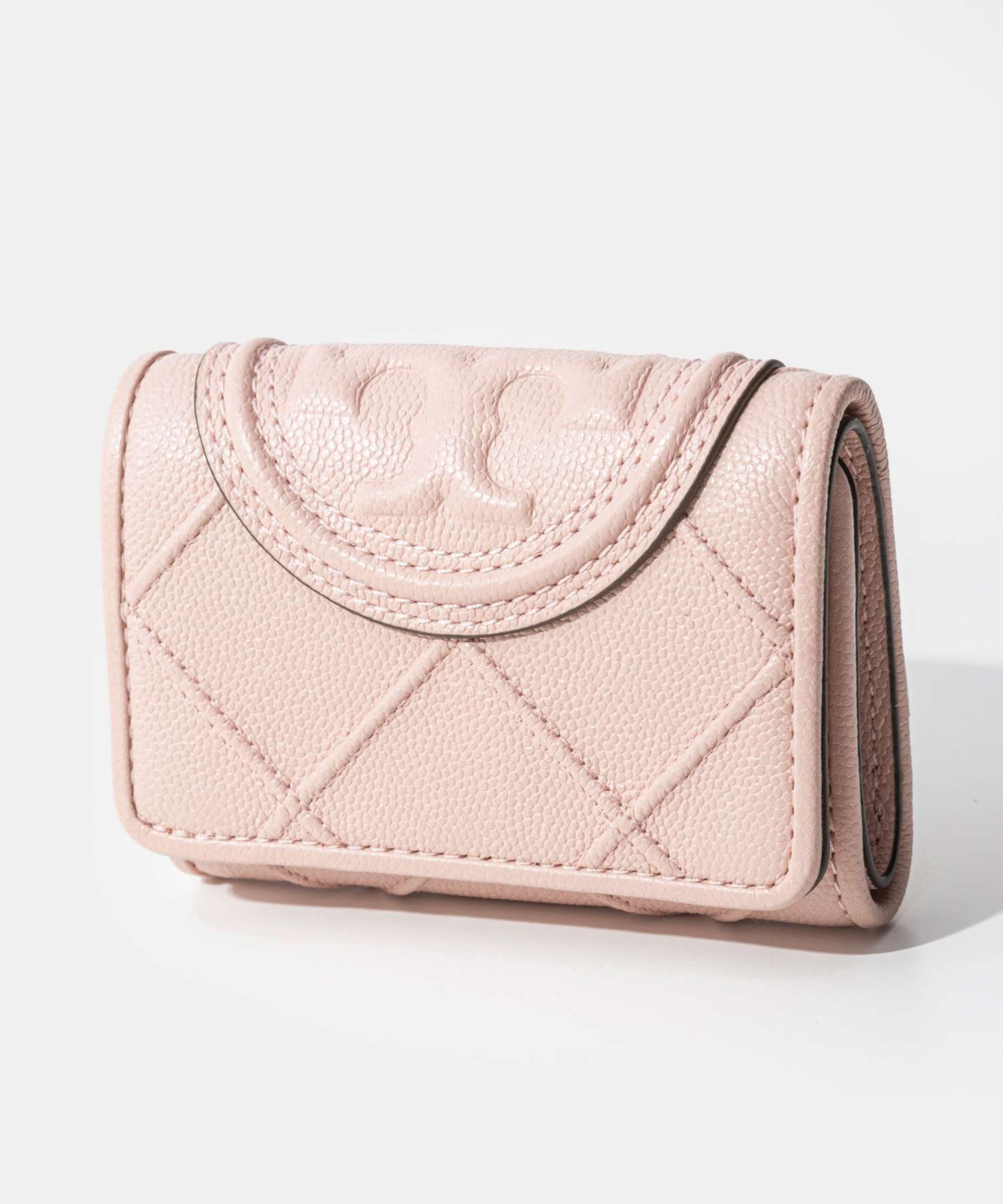美品 トリーバーチ 2つ折り財布 ウォレット ペリー ブロック ピンク イエロー Tory Burch - 美品 トリーバーチ 2つ折り財布 ウォレット ペリー