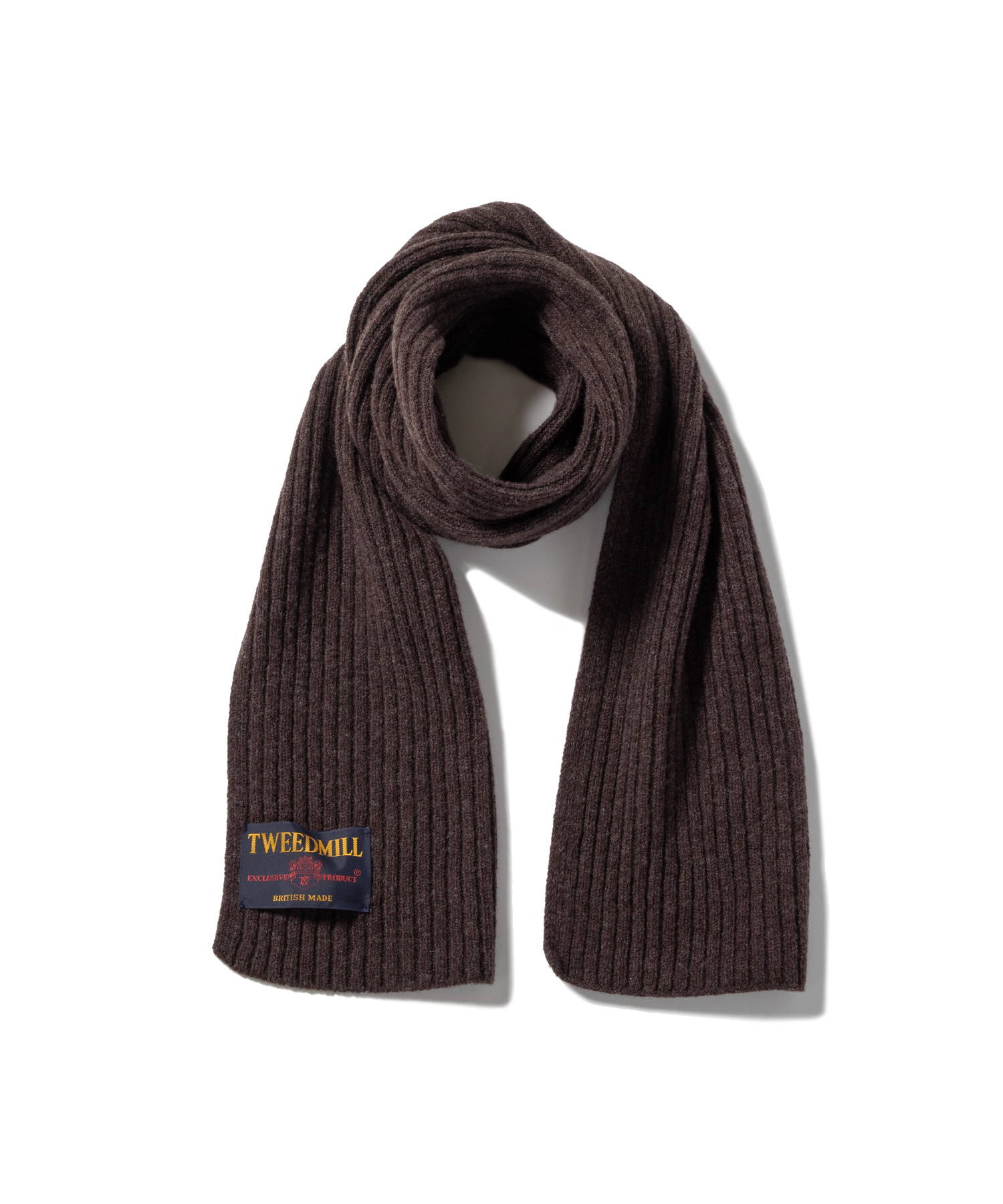 ツイードミル TWEEDMILL ラムウール リブニットマフラー TWWB-544 メンズ レディース イギリス製 スカーフ 無地系 TWEED MILL（ツイードミル） 【正規品】 TWEEDMILL Hinchliffe